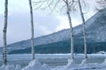 支笏湖、樽前の国道の冬