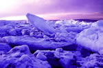 オホーツクの流氷、冷え込んだ夕べ