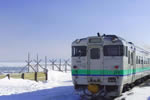 オホーツクの流氷、流氷列車.