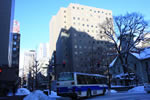 冬の札幌レポート、時計台の交差点