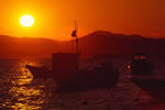 サロマ湖の四季、登栄床港の落日