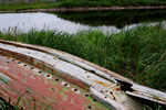 北海道の漁港風景、茶志骨の廃船