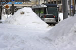 市電は走る、雪の山