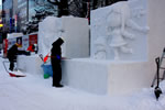 雪祭り 斜め撮り、明日はコンテスト