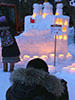 雪祭りの日、中島の灯り