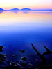 昇日の情景、支笏湖。2月。５時５８分